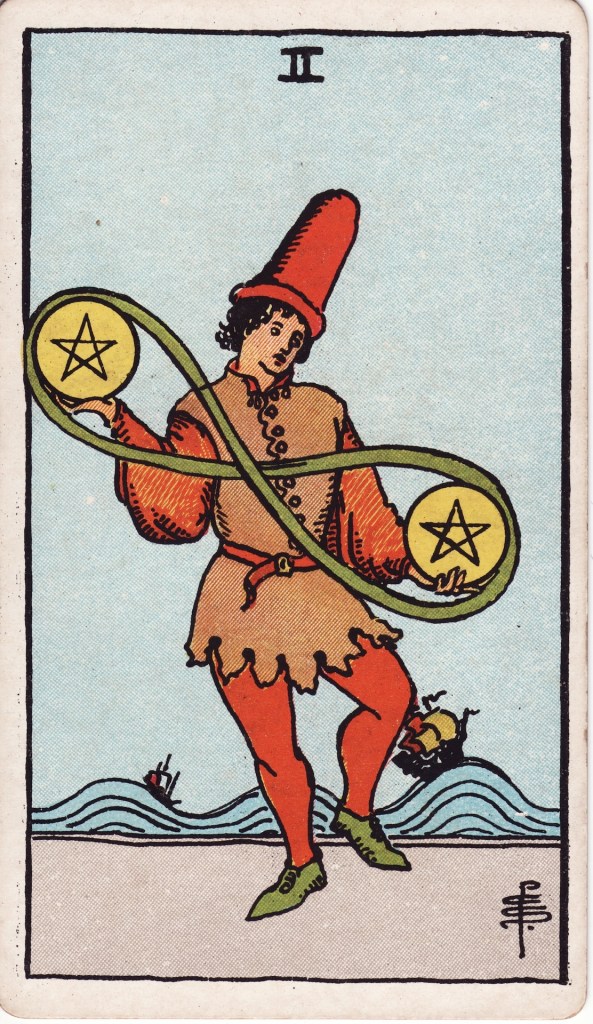 two of pentacles tarot card