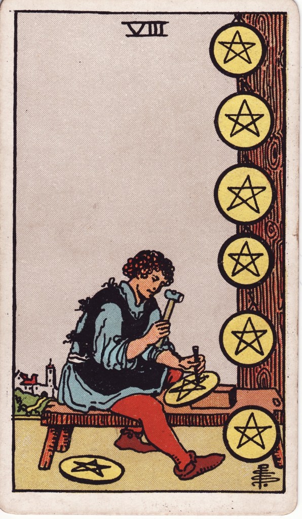 eight of pentacles tarot card