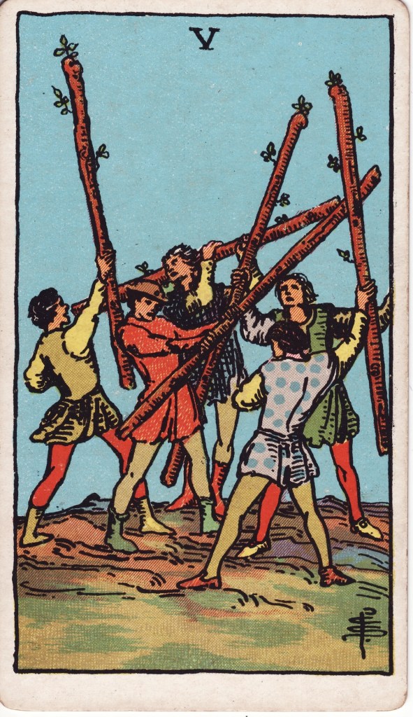 five of wands tarot card